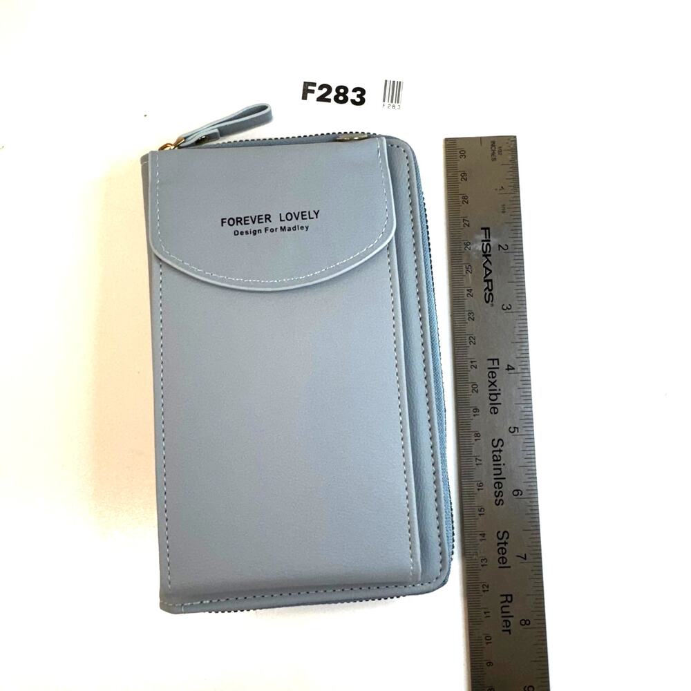 NEW Forever Lovely GREY Faux Leather Wallet with Detachable Crossbody Strap